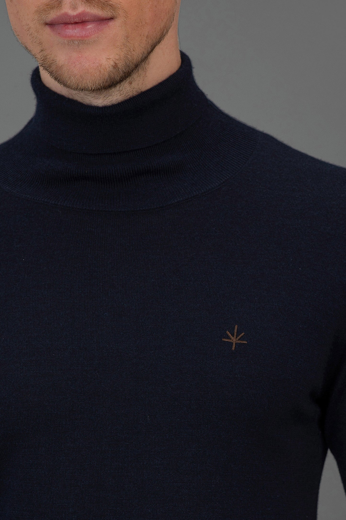 Roger Roll Neck Sweater - Navy