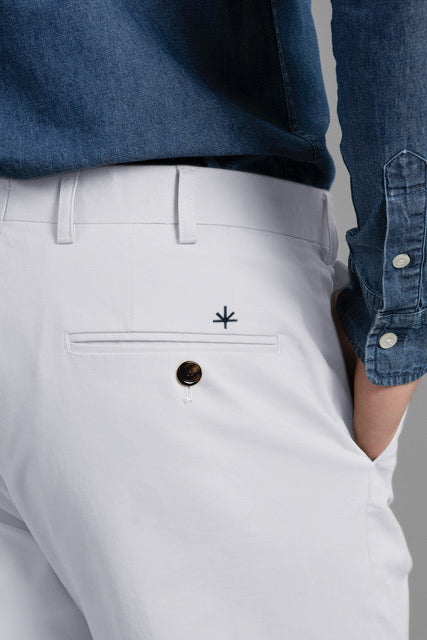Bruno Cotton Stretch Chino - White