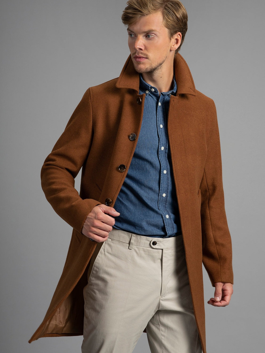 Cognac single breasted Coat