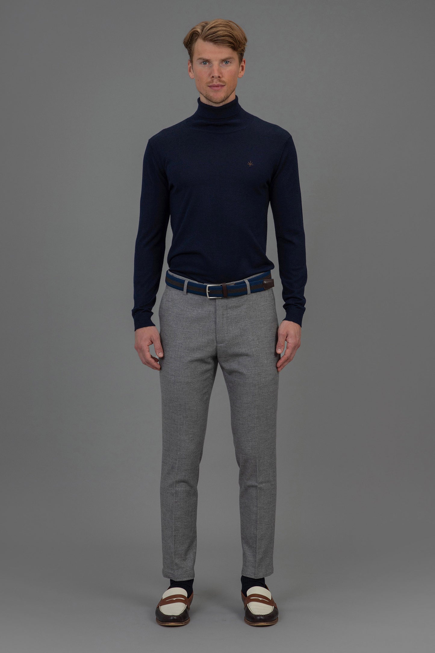 Roger Roll Neck Sweater - Navy