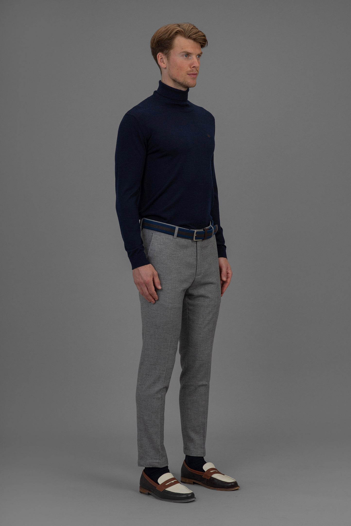 Roger Roll Neck Sweater - Navy