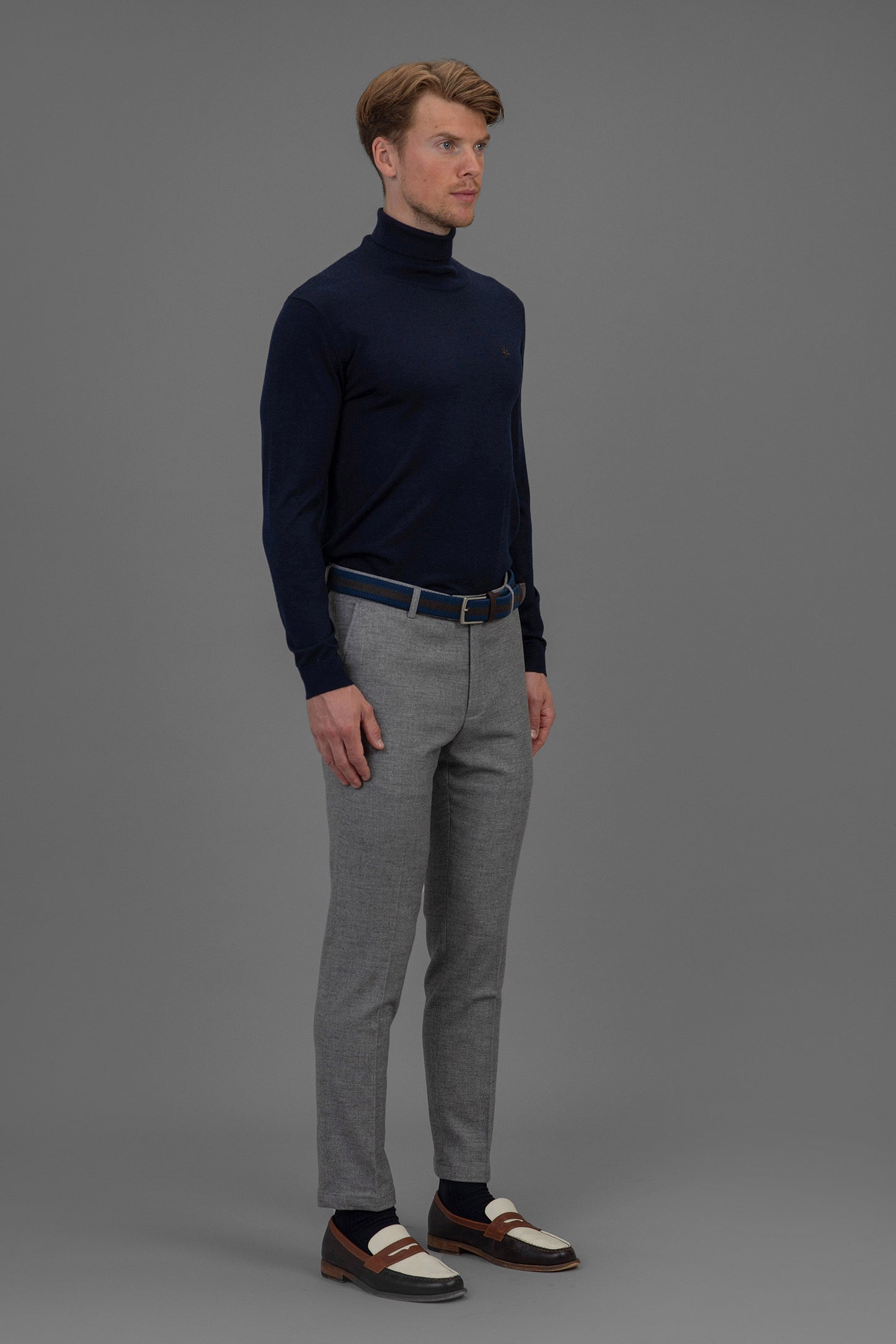 Roger Roll Neck Sweater - Navy