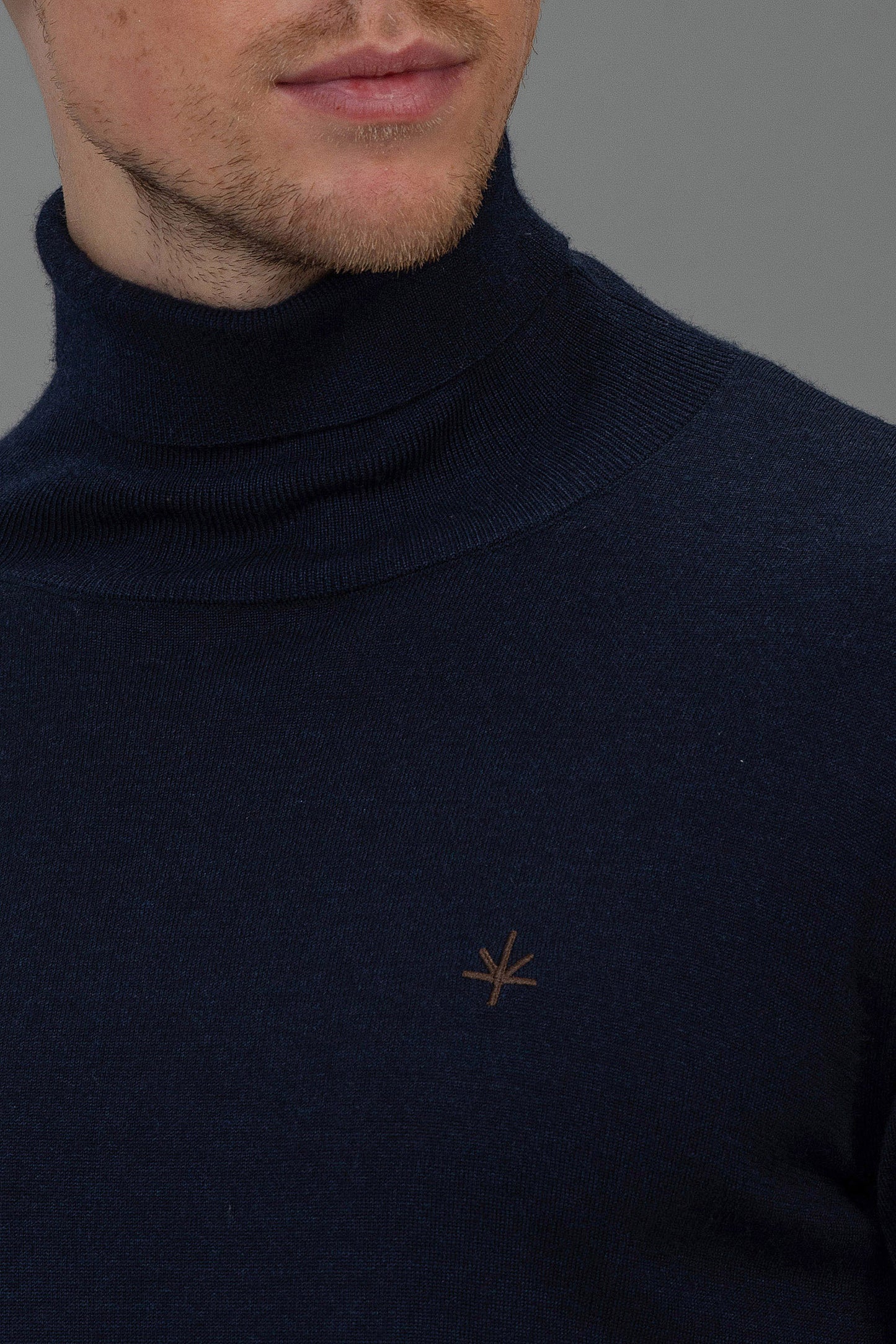 Roger Roll Neck Sweater - Navy