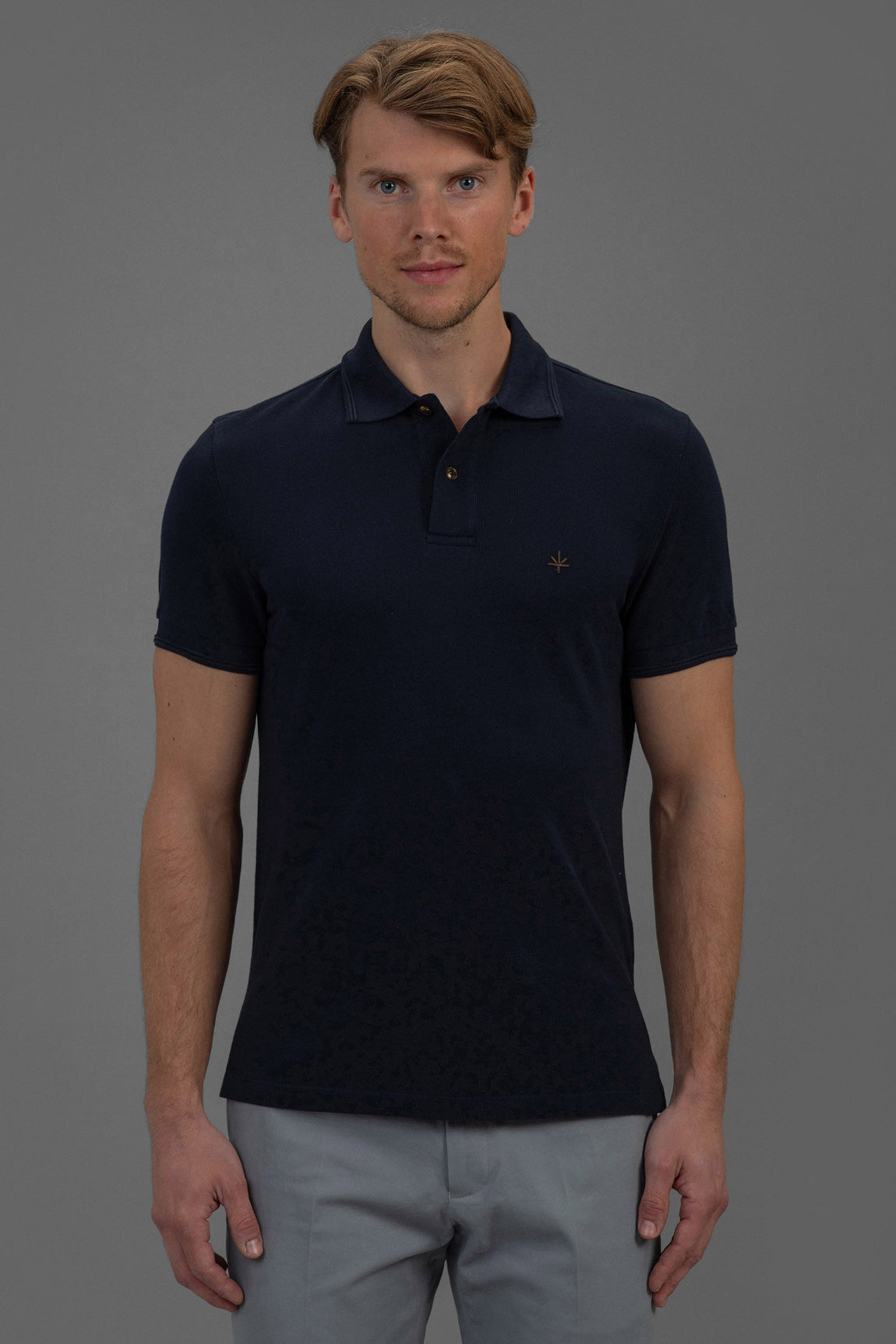 Hugo Cotton Pique Polo in Navy Blue