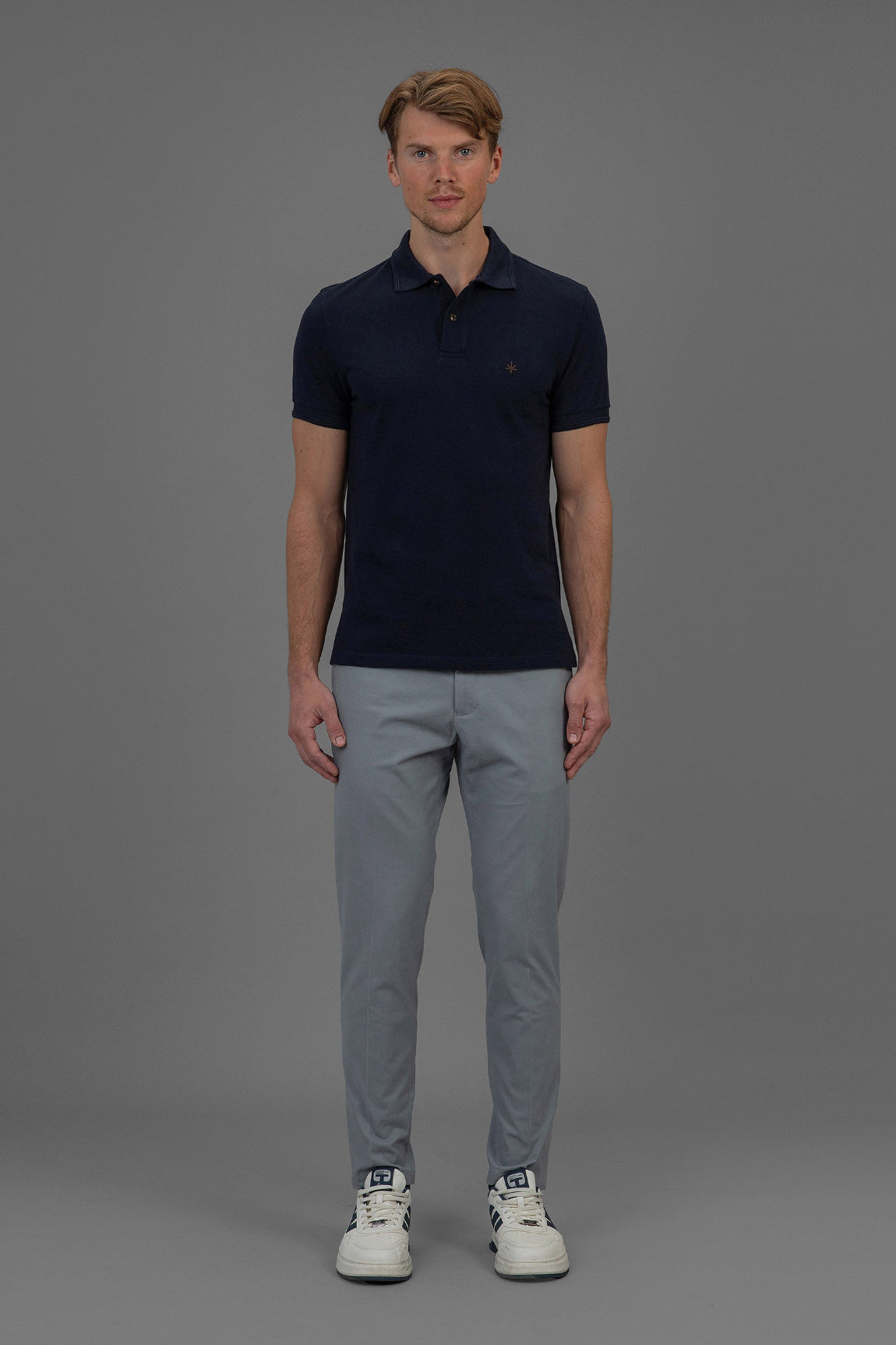 Hugo Cotton Pique Polo in Navy Blue
