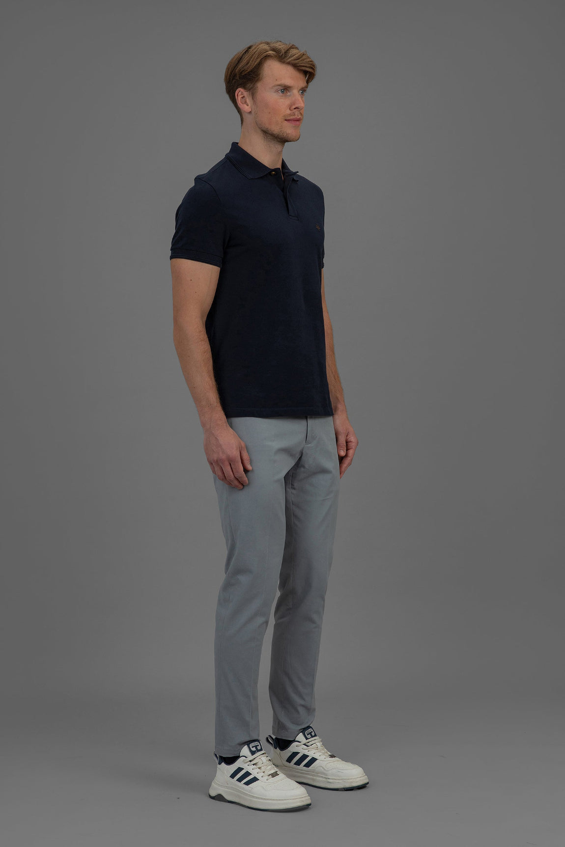 Hugo Cotton Pique Polo in Navy Blue