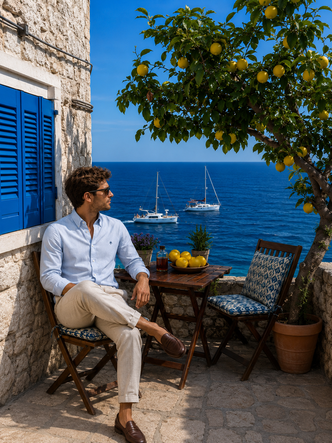 Toulon Linnen Shirt - Licht Blauw