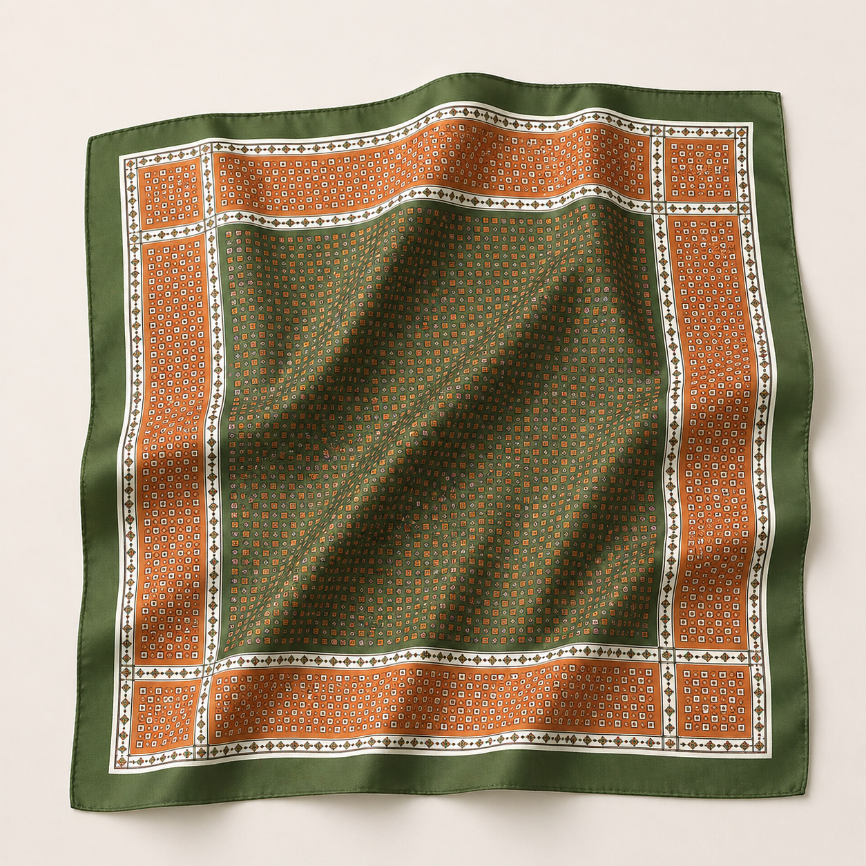 Cheverny Shawl - Groen met Oranje