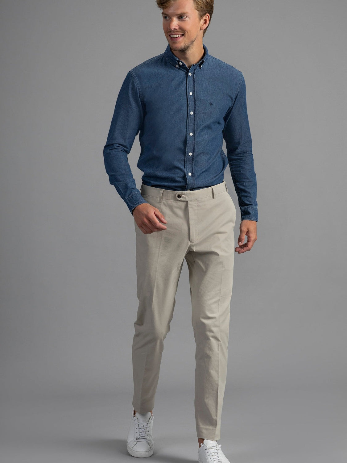 Bruno Cotton Stretch Chino - Beige