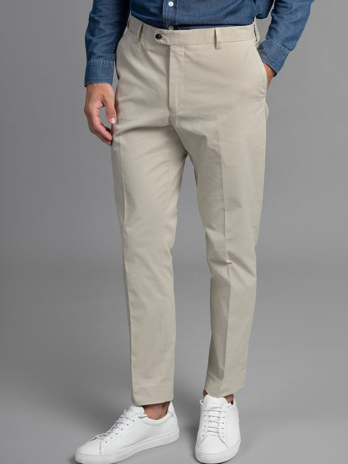 Bruno Cotton Stretch Chino - Beige