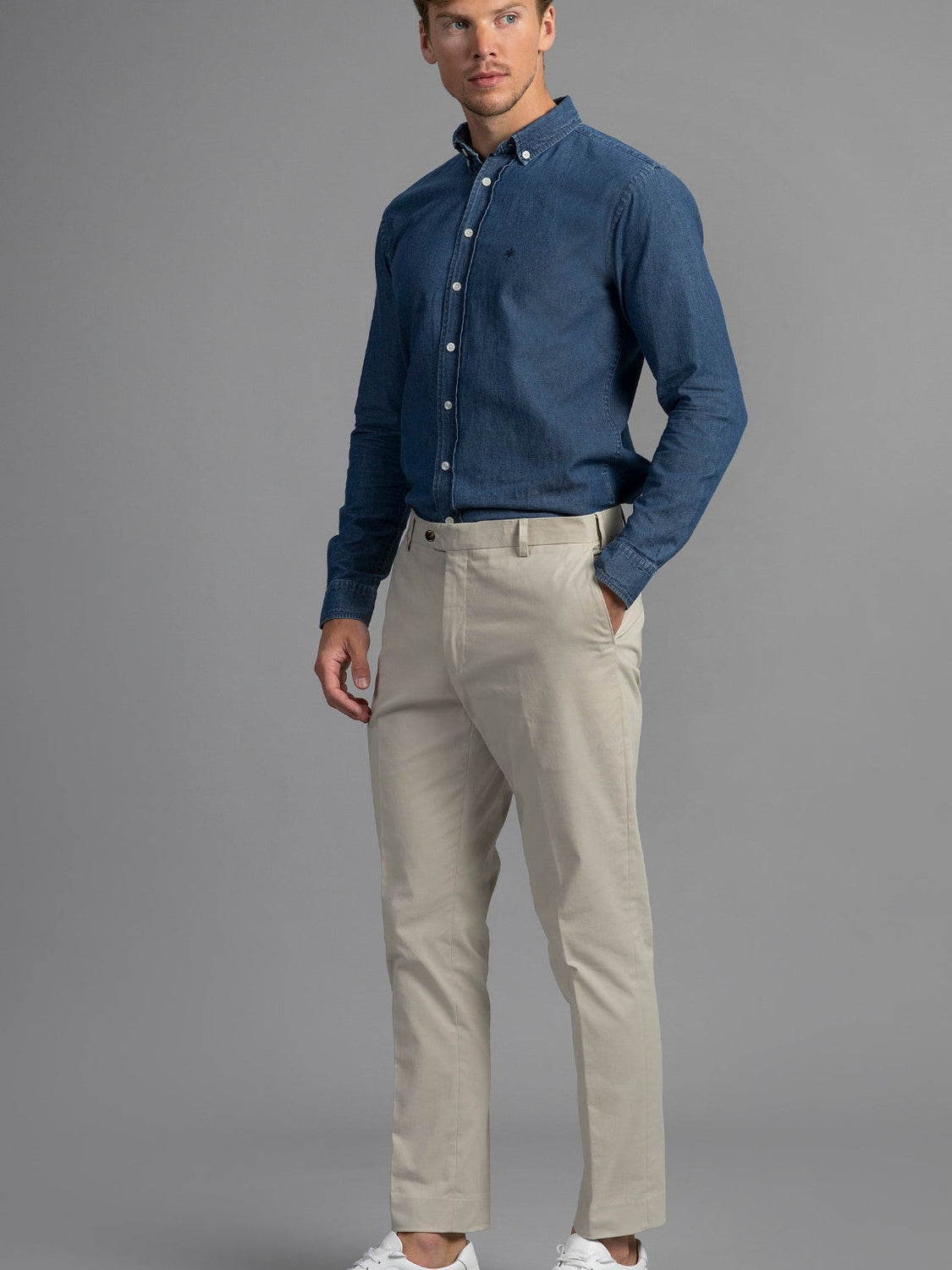 Bruno Cotton Stretch Chino - Beige