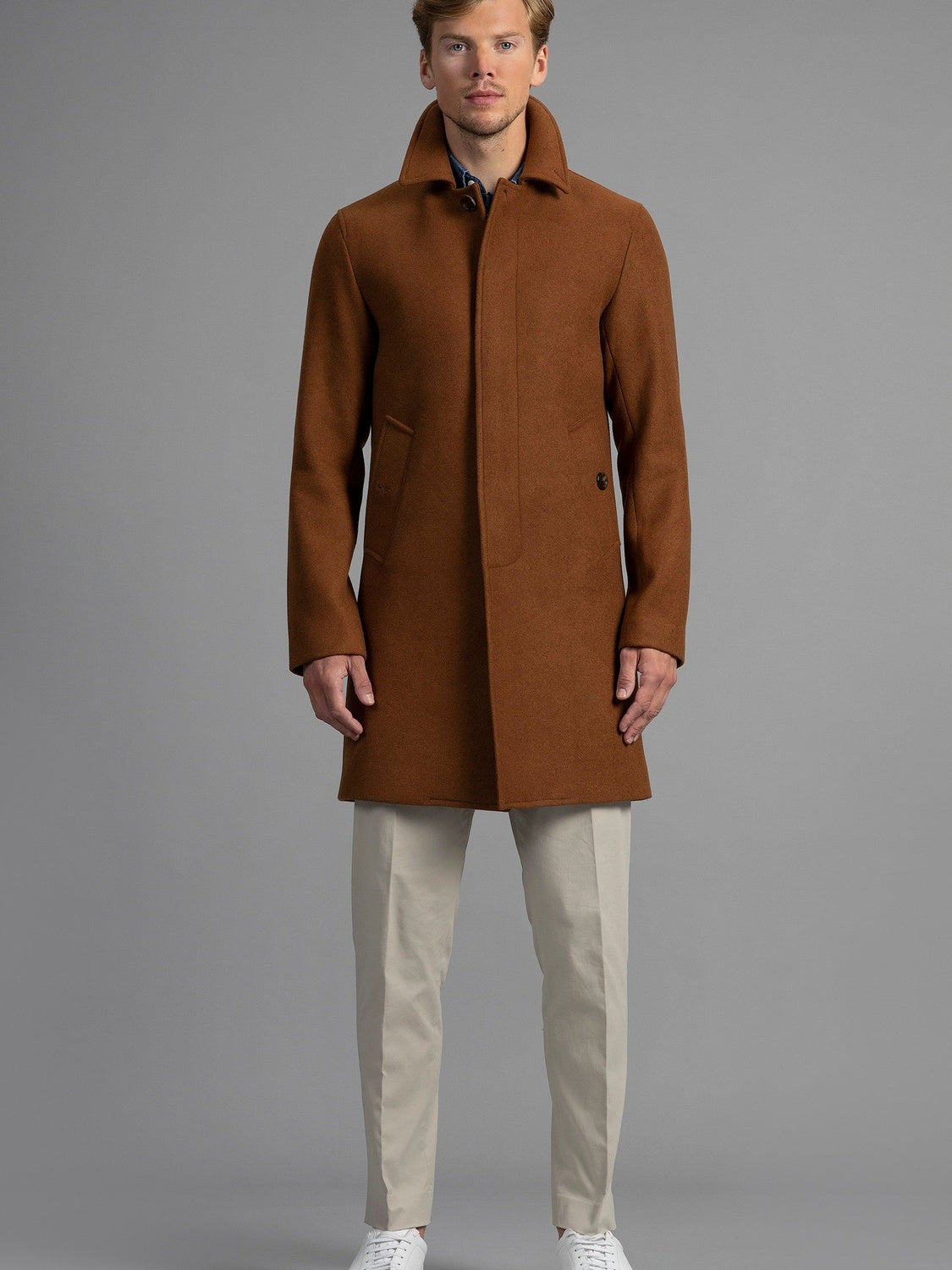 Cognac single breasted Coat