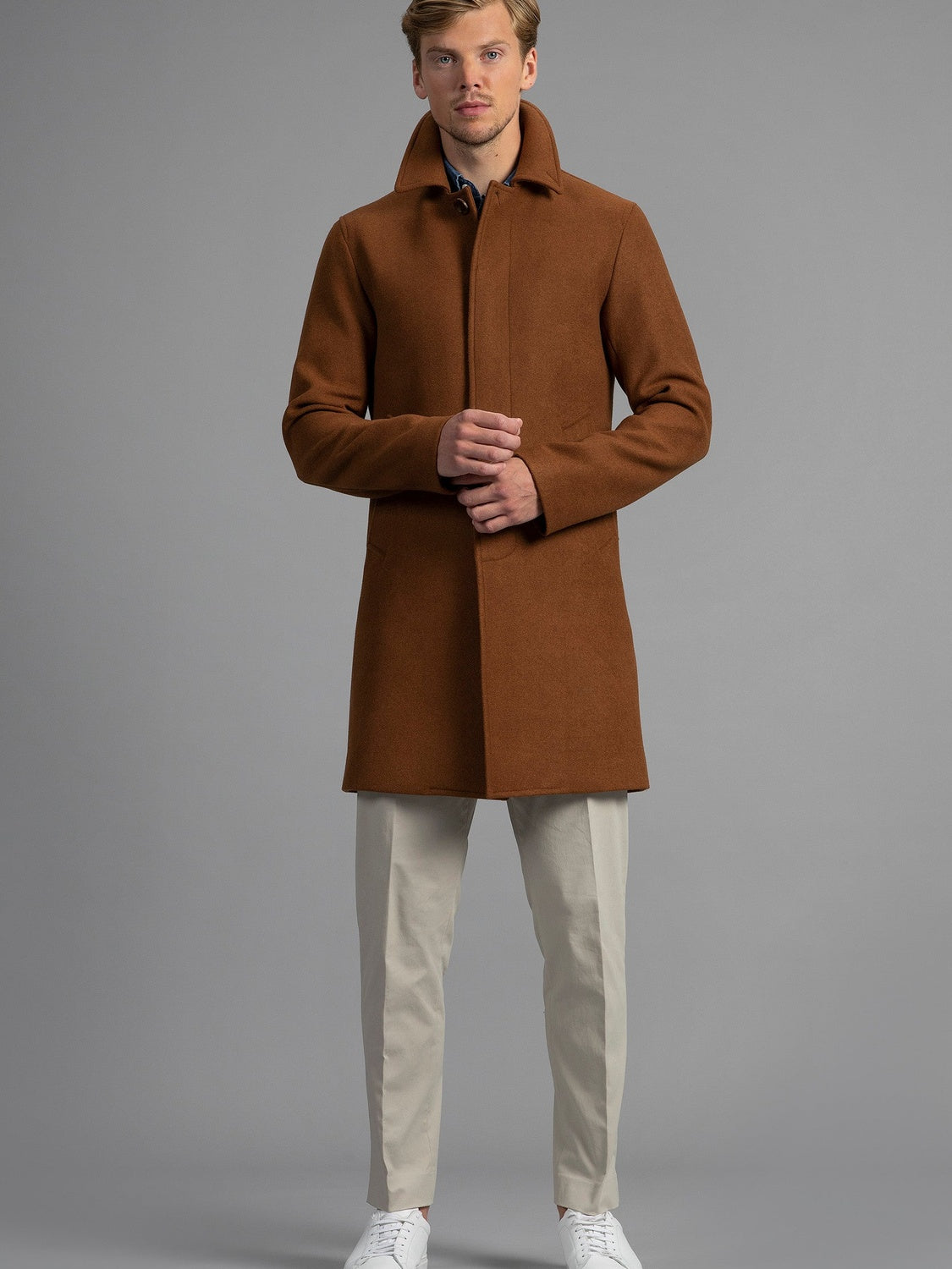 Cognac single breasted Coat