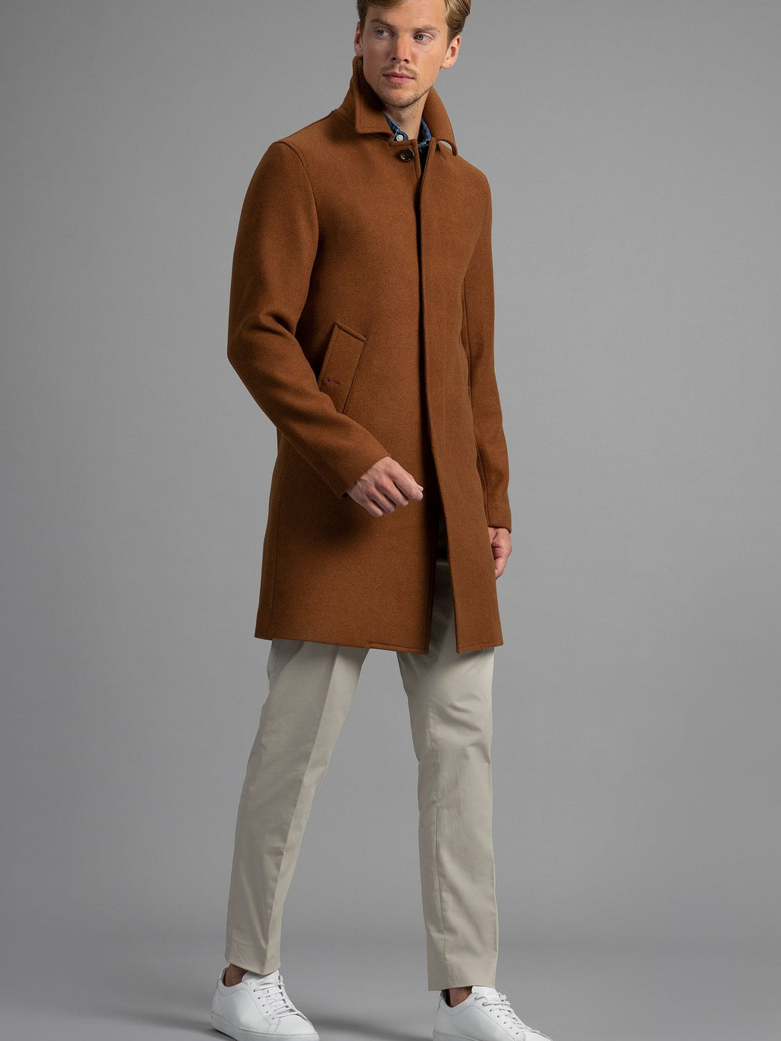 Cognac single breasted Coat