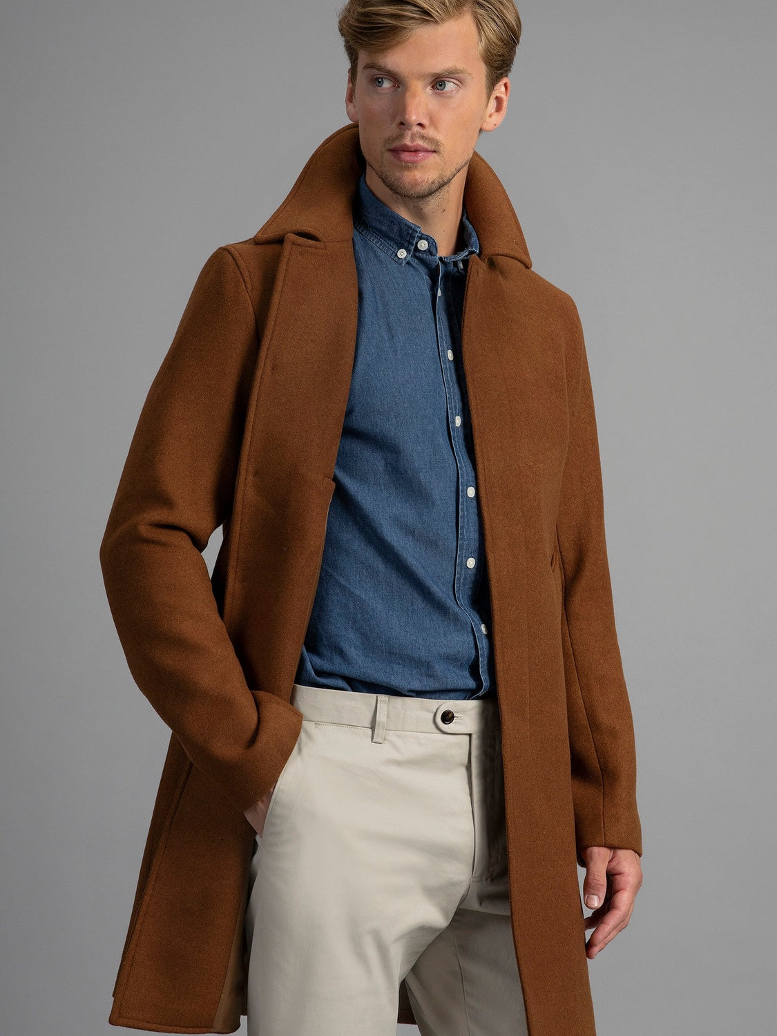 Cognac single breasted Coat