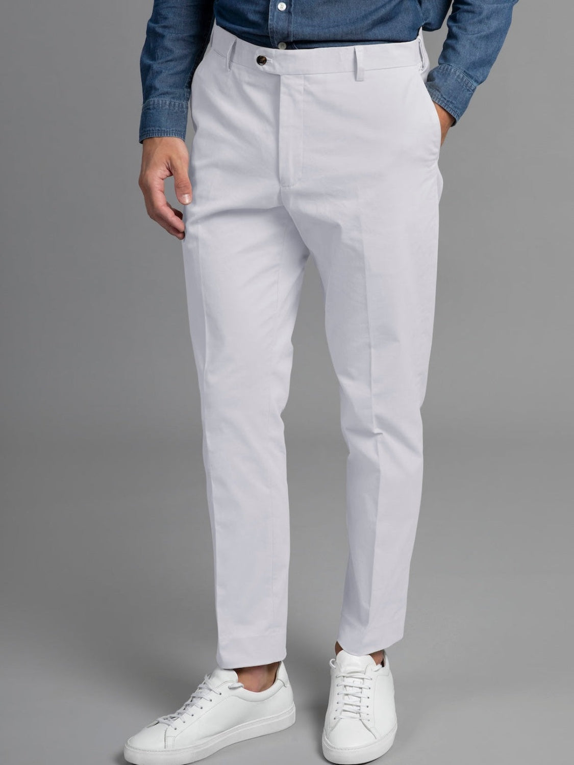 Bruno Cotton Stretch Chino - White