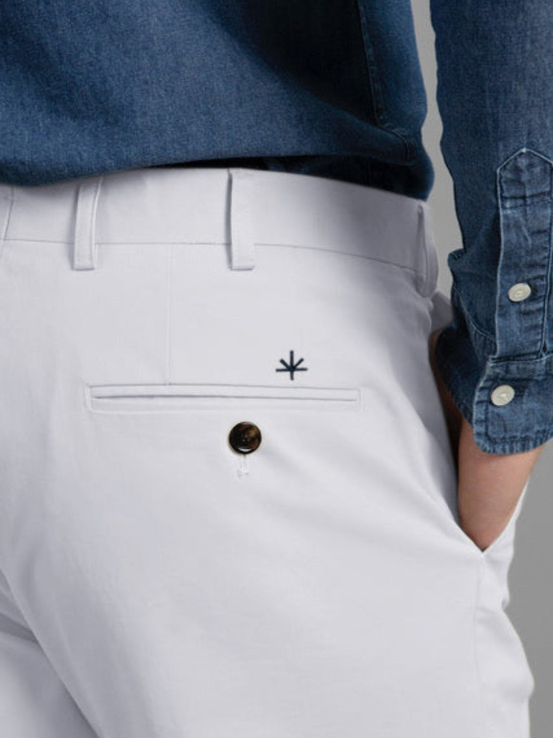 Bruno Cotton Stretch Chino - White