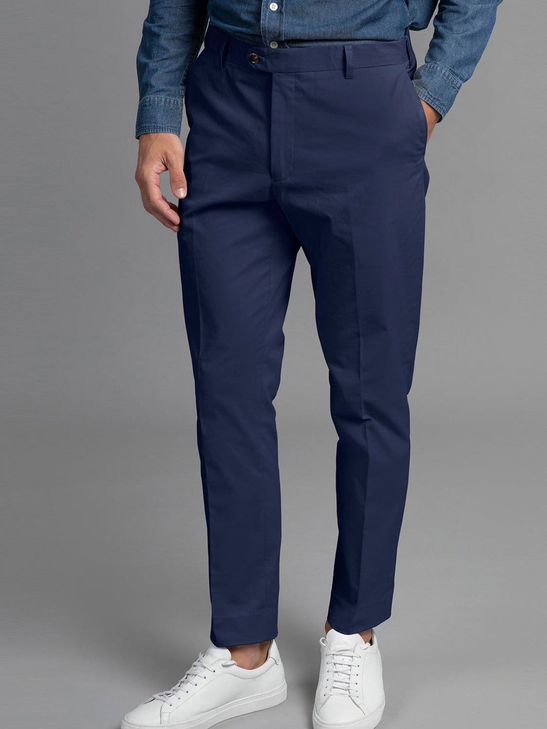 Bruno Cotton Stretch Chino - Navy Blue