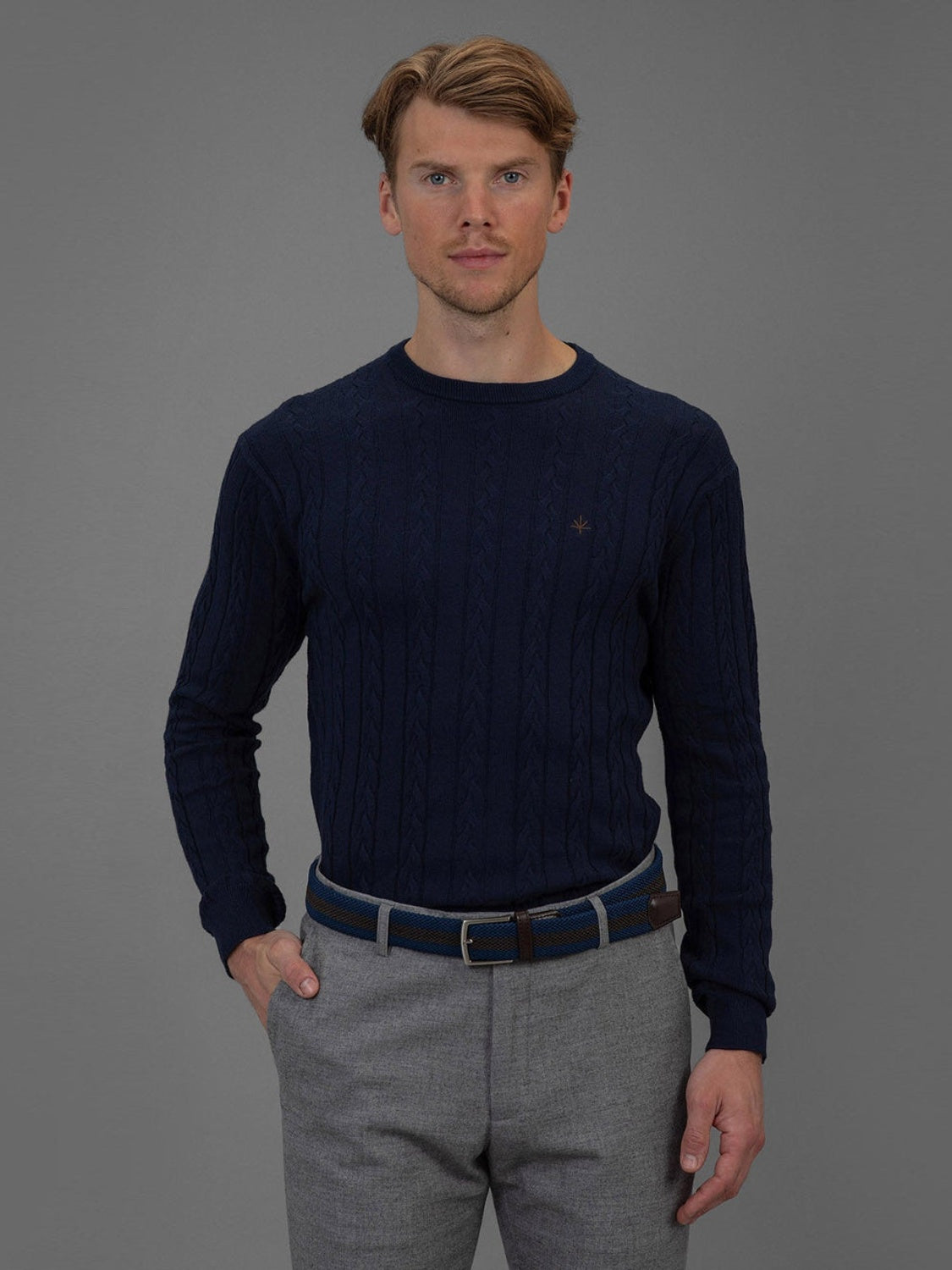 Tours - Belt woven brown stripe