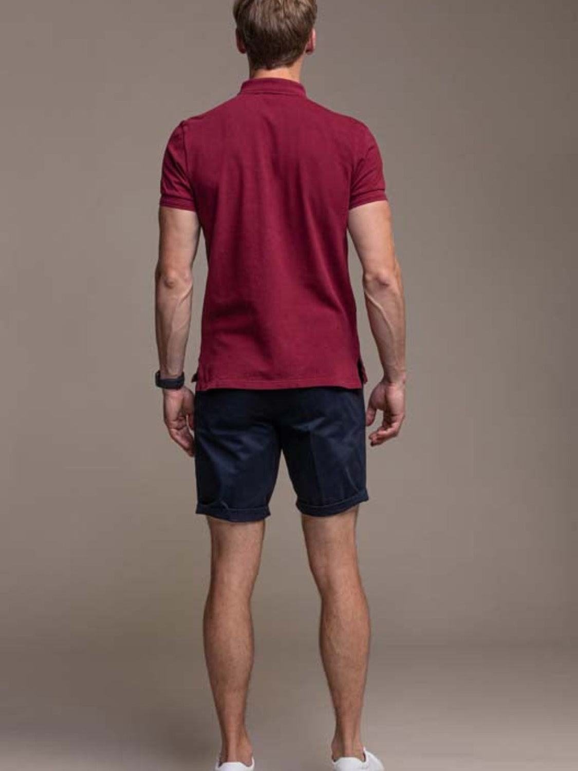 Hugo Cotton Pique Polo in Bordeaux Rouge