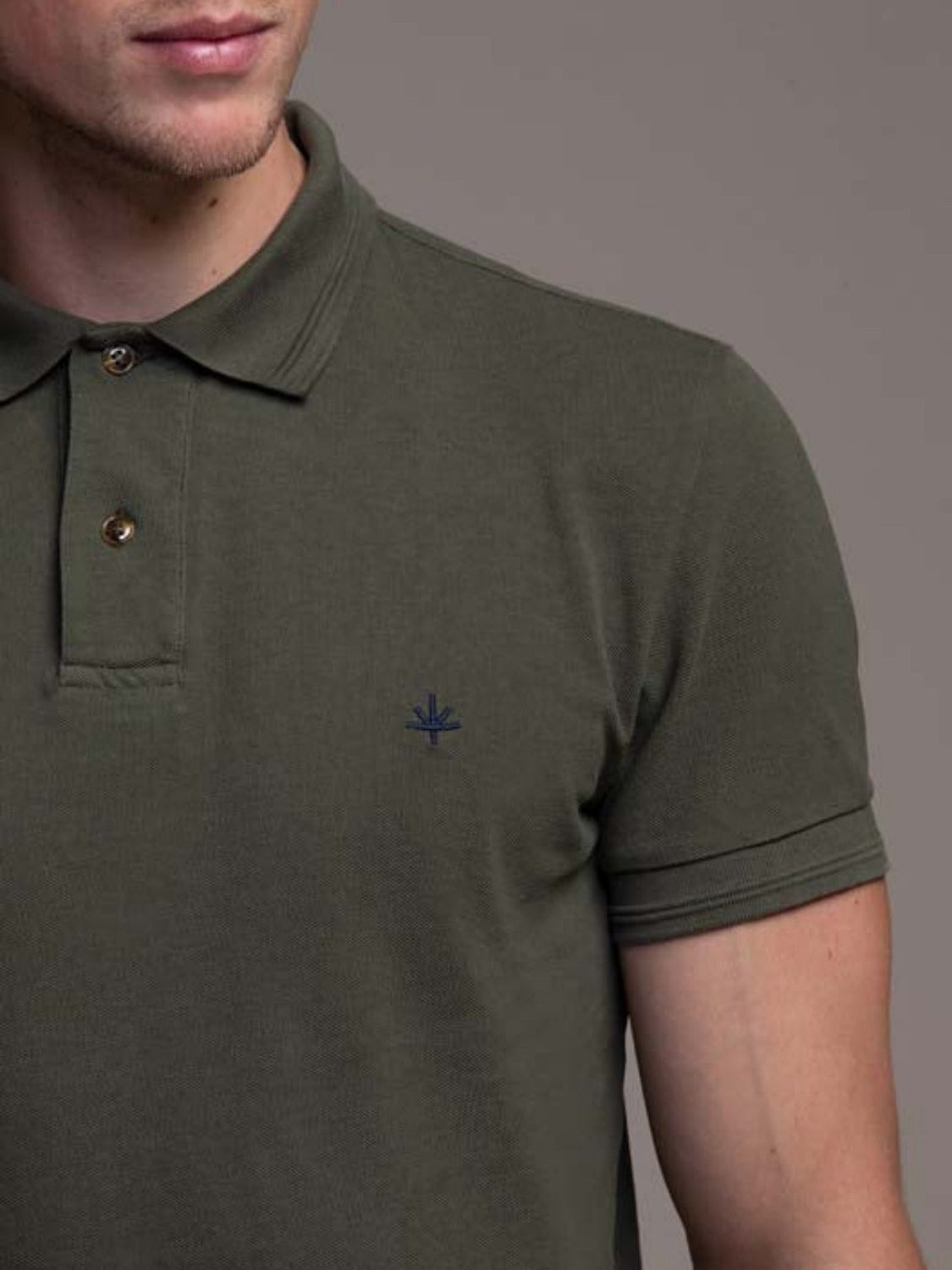 Hugo Cotton Pique Polo in Khaki Green