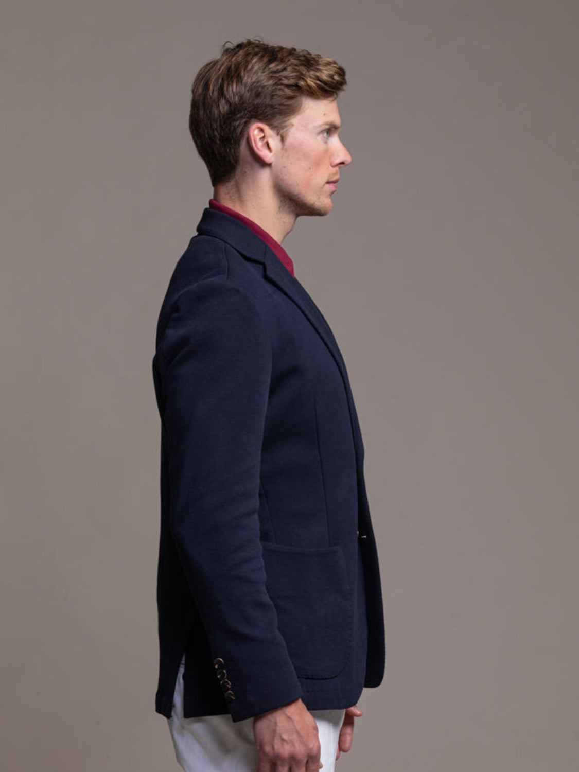 Antibes - Navy Blue Cotton Stretch Blazer
