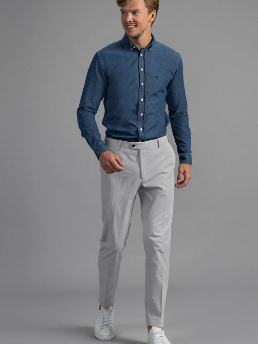 Bruno Cotton Stretch Chino - French Grey