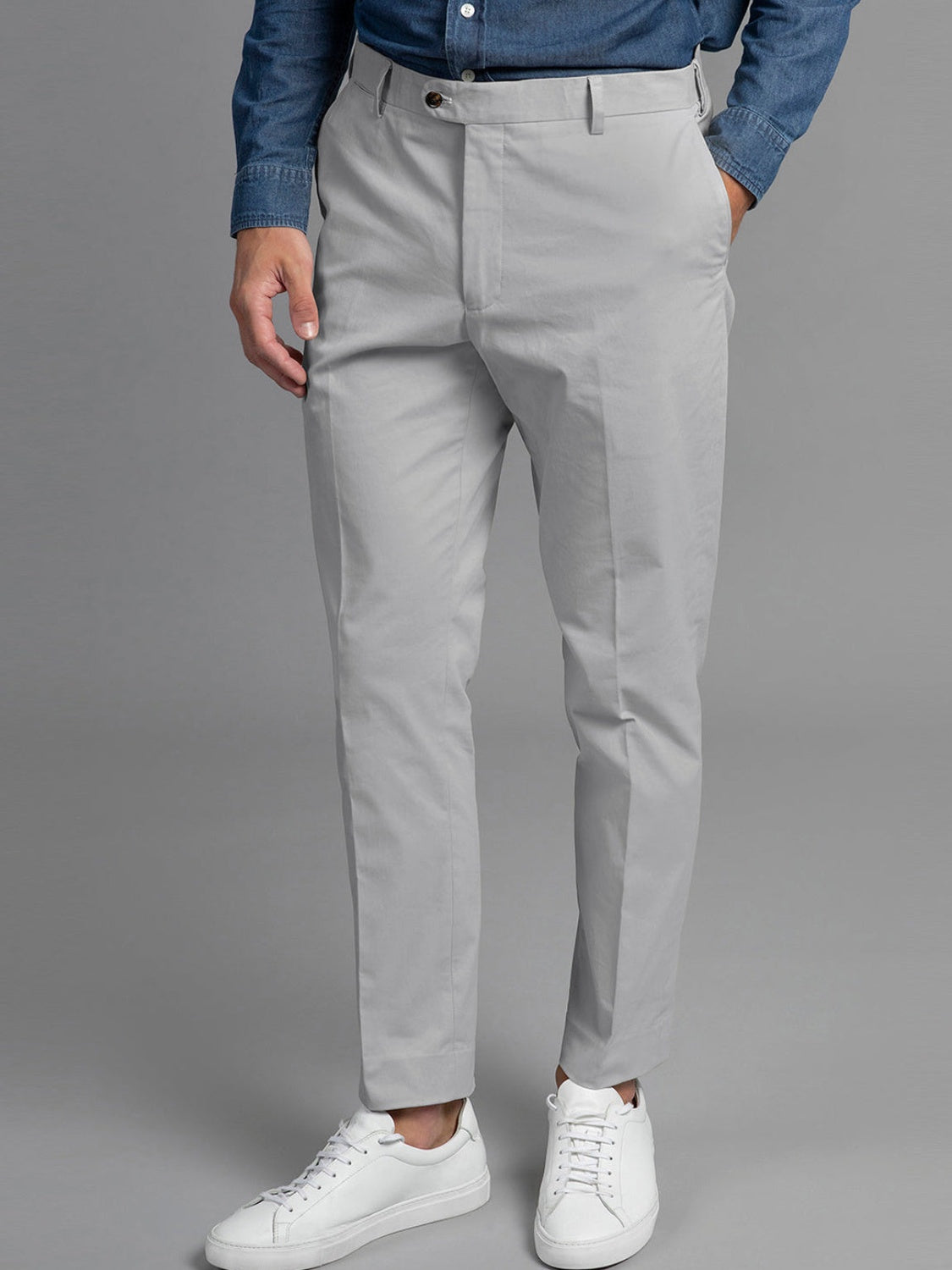 Bruno Cotton Stretch Chino - French Grey