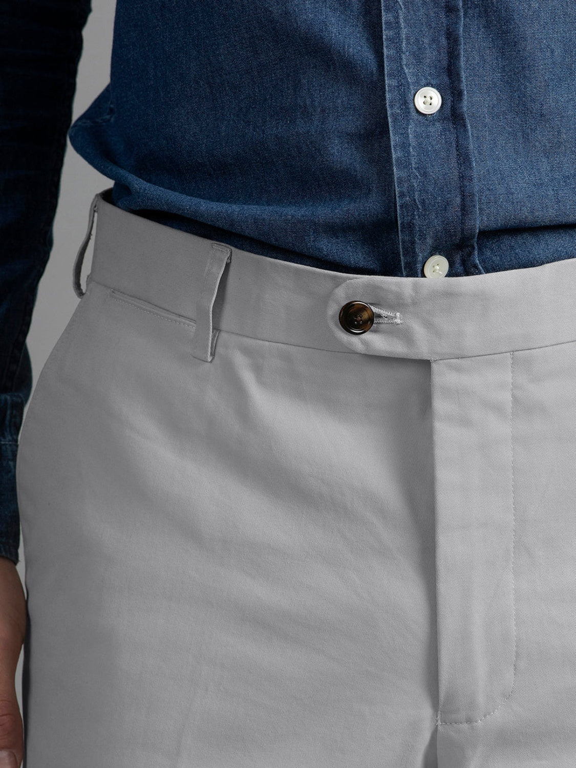 Bruno Cotton Stretch Chino - French Grey