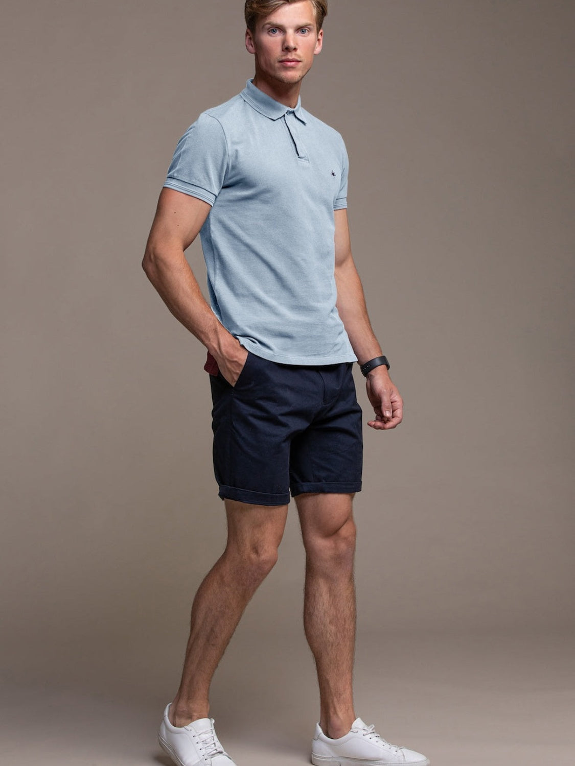 Hugo Cotton Pique Polo in Blue Ciel