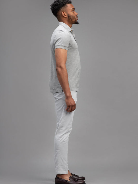 Hugo Cotton Pique Polo in Gris Melange