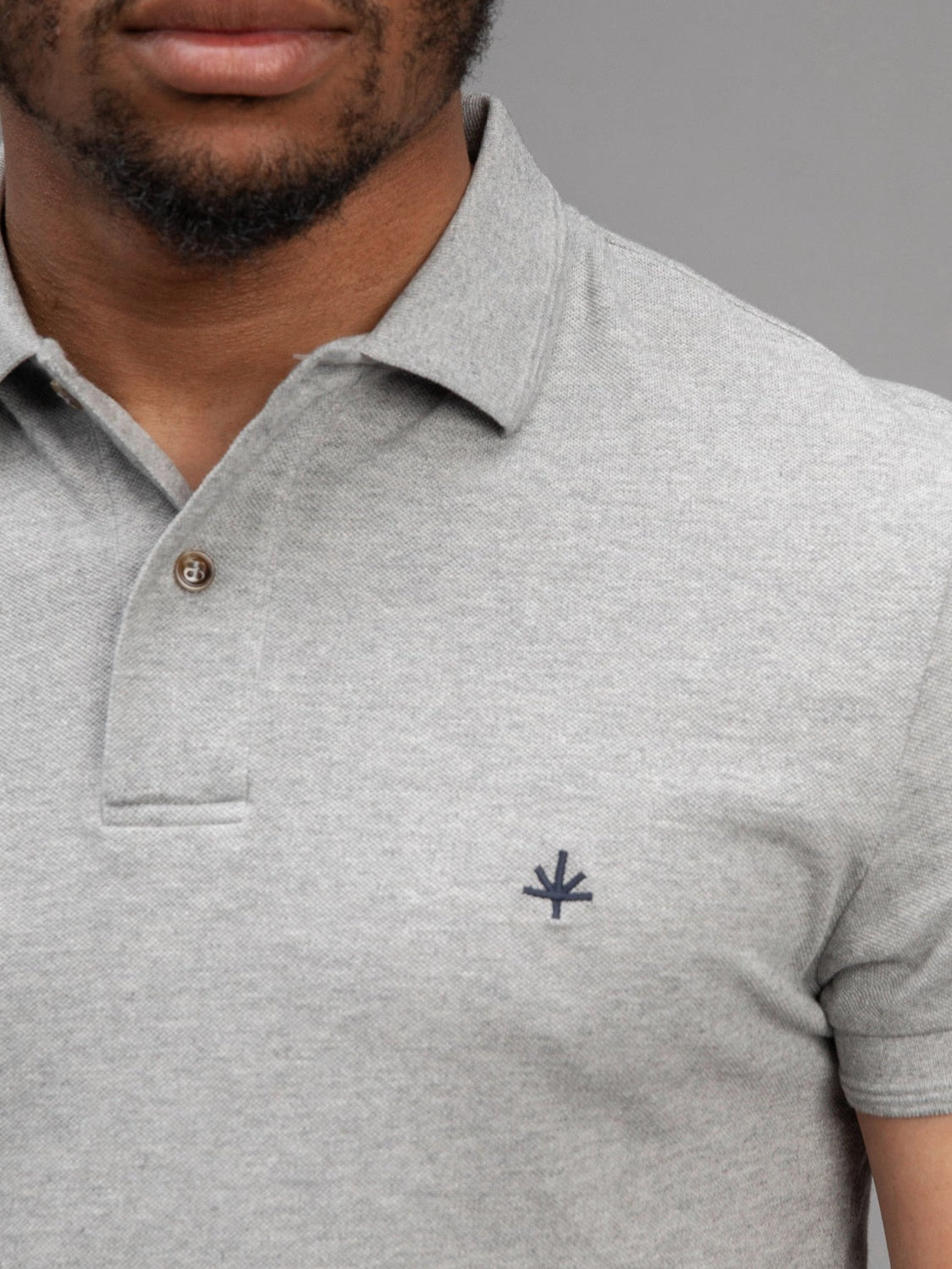 Hugo Cotton Pique Polo in Gris Melange