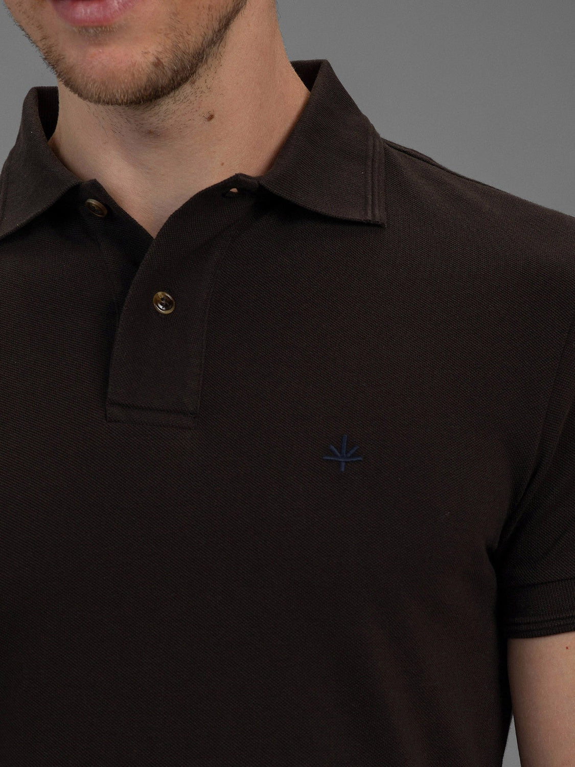 Hugo Cotton Pique Polo in Brown
