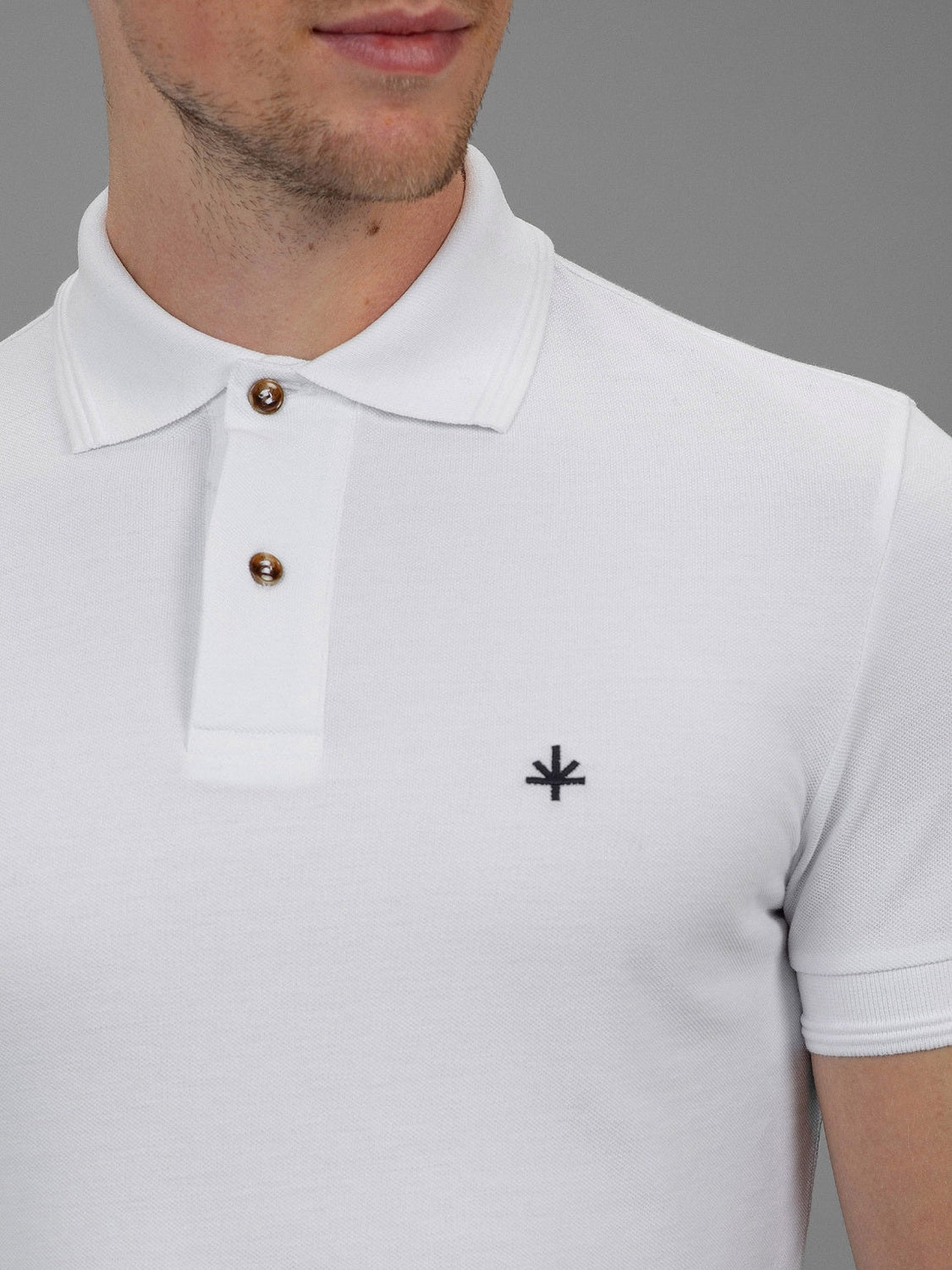 Hugo Cotton Pique Polo in White
