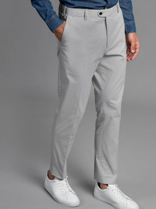Bruno Cotton Stretch Chino - Light Grey