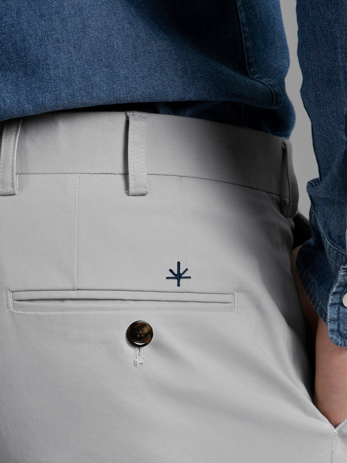 Bruno Cotton Stretch Chino - Light Grey
