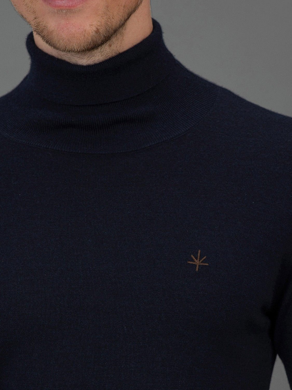 Roger Roll Neck Sweater - Navy